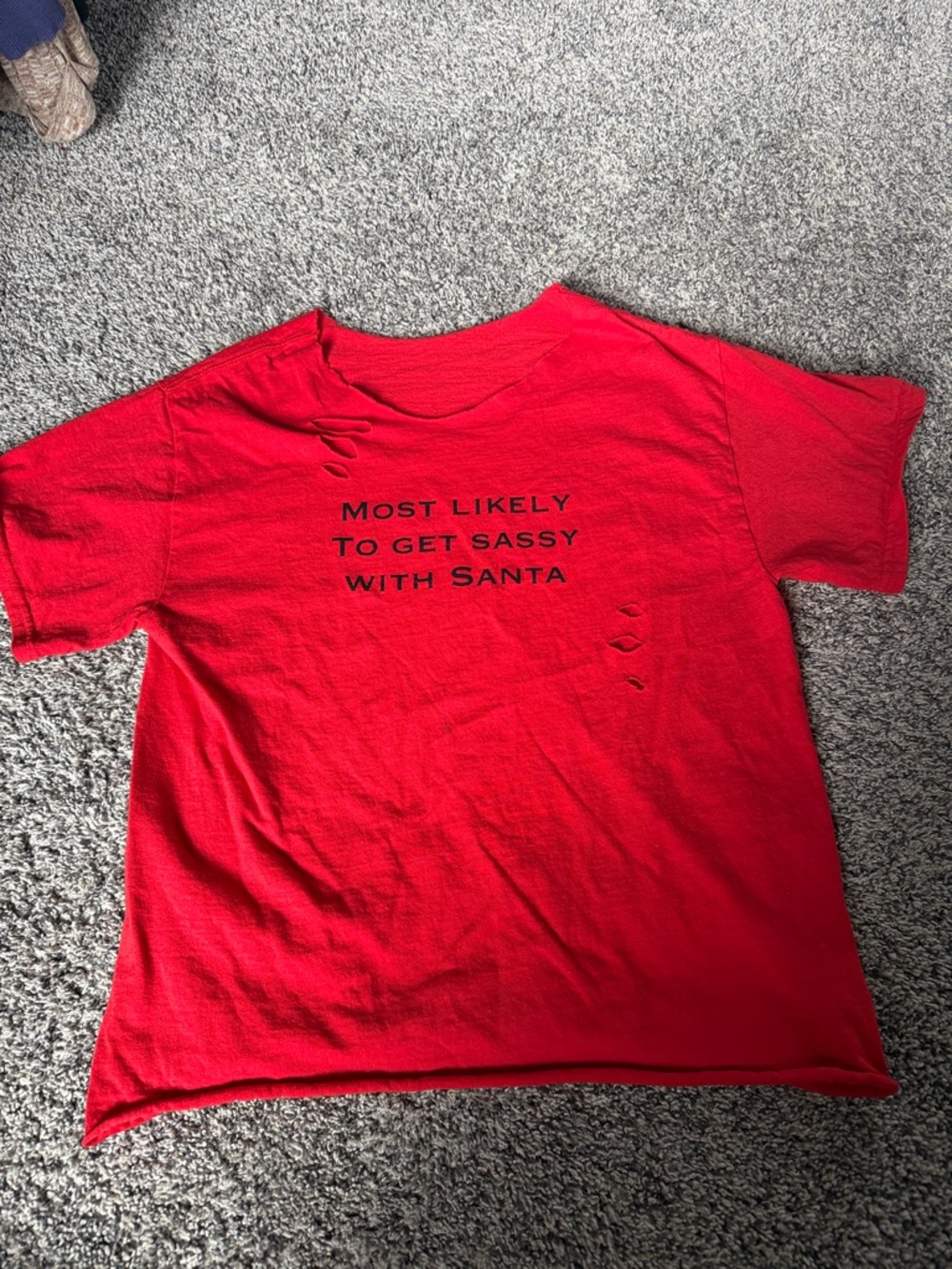 Kids Red Graphic Tee - 'Most Likely To Get Sassy With Santa'